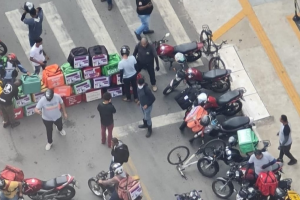 Protesto dos entregadores de aplicativo / Foto: @leandro.silva.advogado