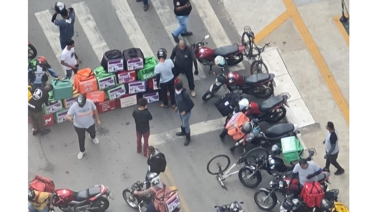 Protesto dos entregadores de aplicativo / Foto: @leandro.silva.advogado