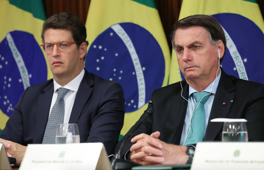 Presidente Jair Bolsonaro ao lado do ministro do Meio Ambiente, Ricardo Salles (Foto: Marcos Corrêa/Presidência)