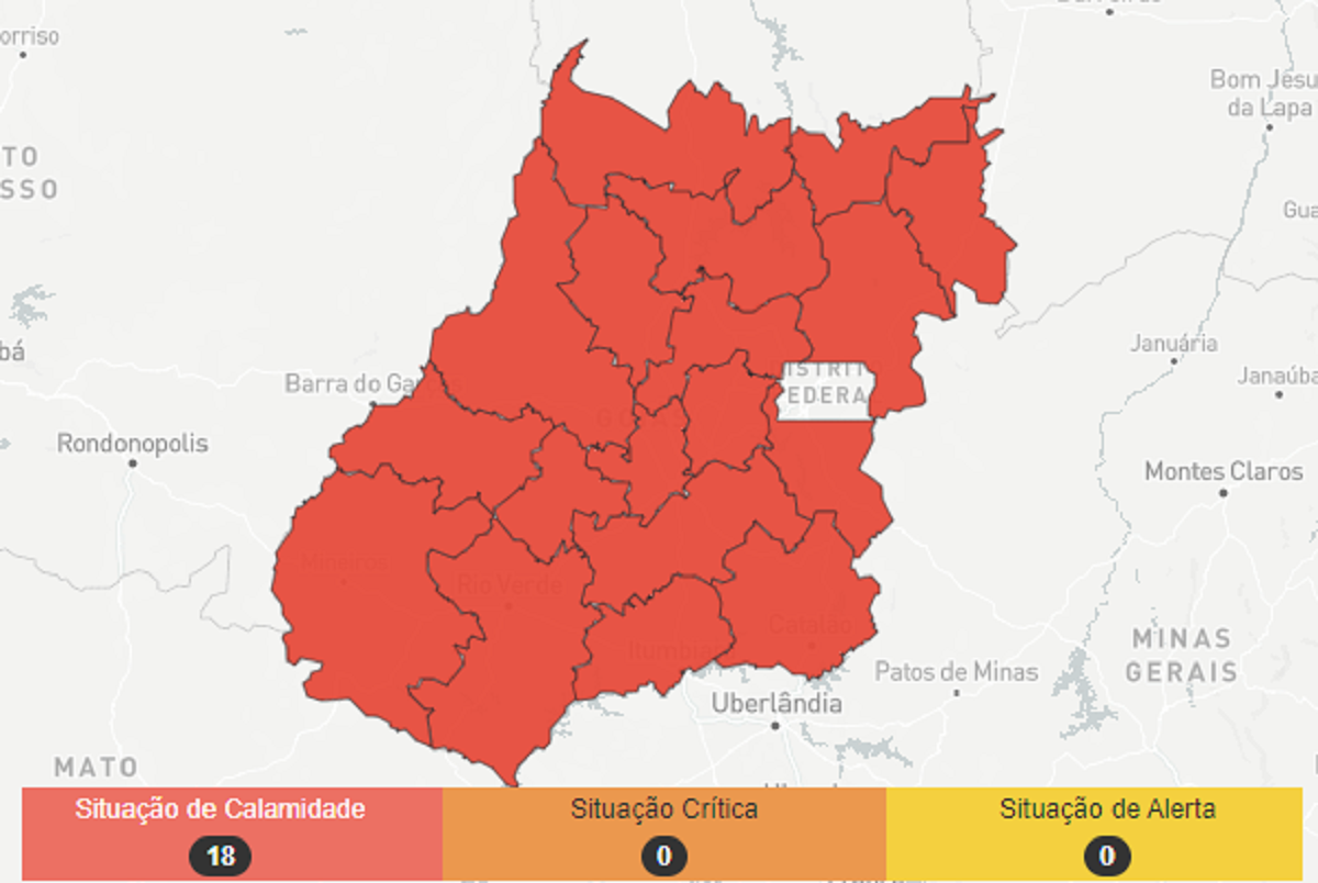 Todos as regiões do Estado estão em situação de calamidade em relação a pandemia de Covid-19. (Imagem: reprodução/Secretaria de Estado da Saúde)