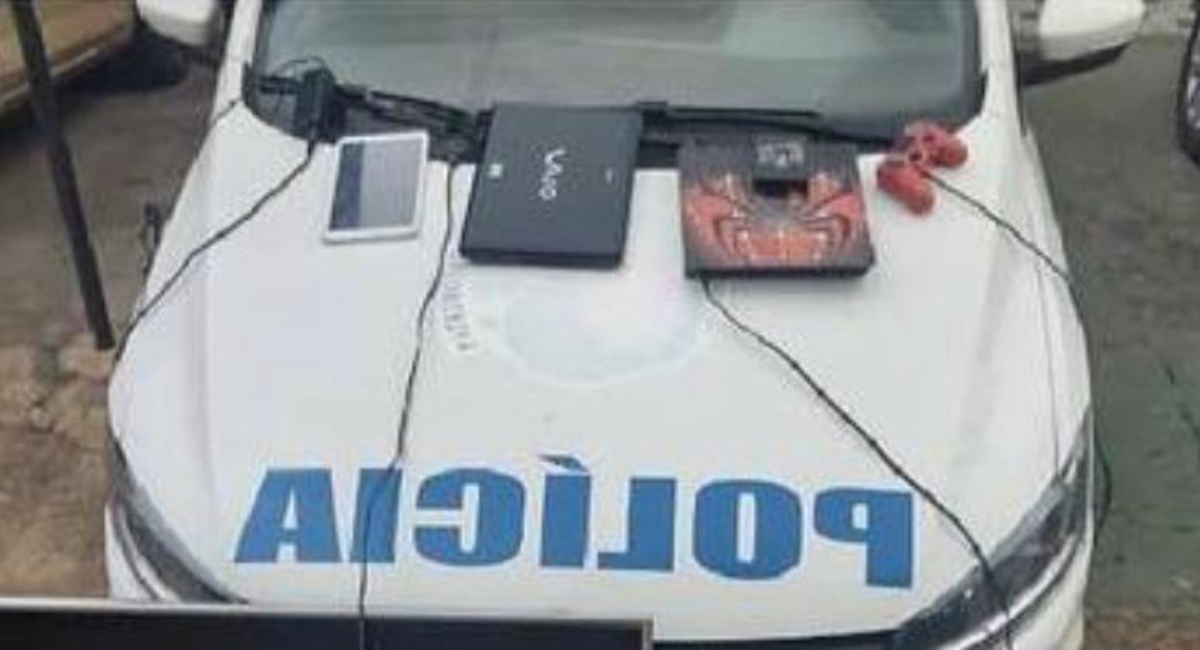 Eletroeletrônicos recuperados pela Polícia Militar (Foto: Divulgação)