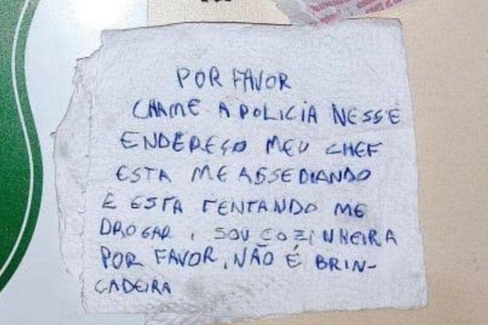 Jovem, de 19 anos, alega que o patrão tentou agarrá-la e dopá-la com vinho e cocaína misturados