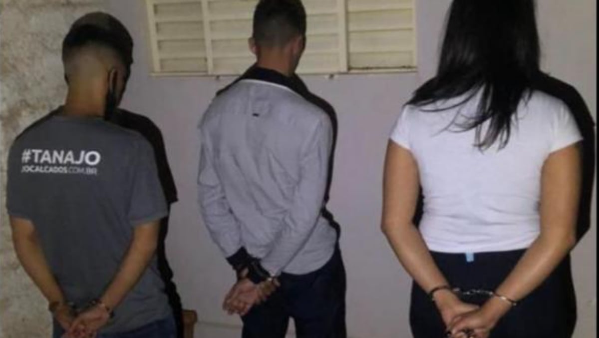 Quadrilha presa pela Polícia Militar (Foto: Divulgação)