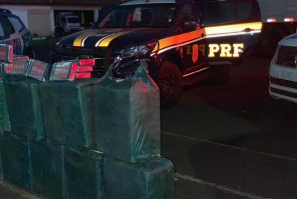 Pasta base apreendida pela PRF e pela PM de Goiás na BR-153, perto de Itumbiara (Foto: PRF)