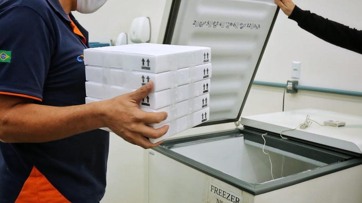 Foto ilustrativa de vacinas contra covid-19 armazenadas (Foto: André Sadi/Governo de Goiás)