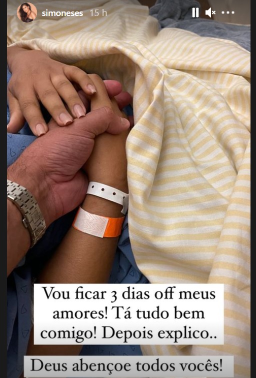 Simone, da dupla com Simaria, posta foto em hospital e preocupa fãs