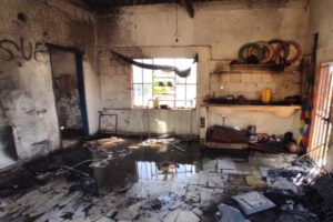 Preso suspeito de agredir esposa, trancá-la e colocar fogo na casa, em Goiânia