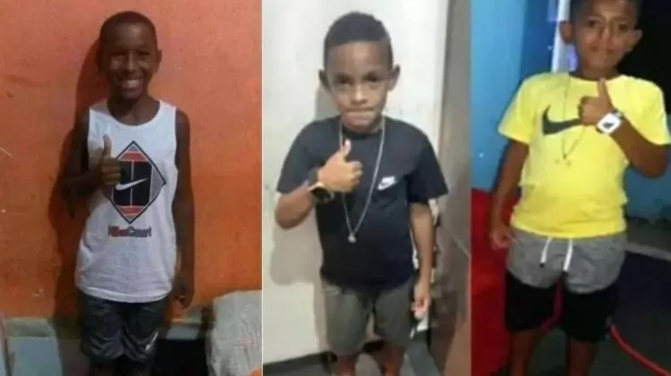 Fernando Henrique, 11, Lucas Matheus, 8, e Alexandre da Silva, 10, desapareceram em 27 de dezembro