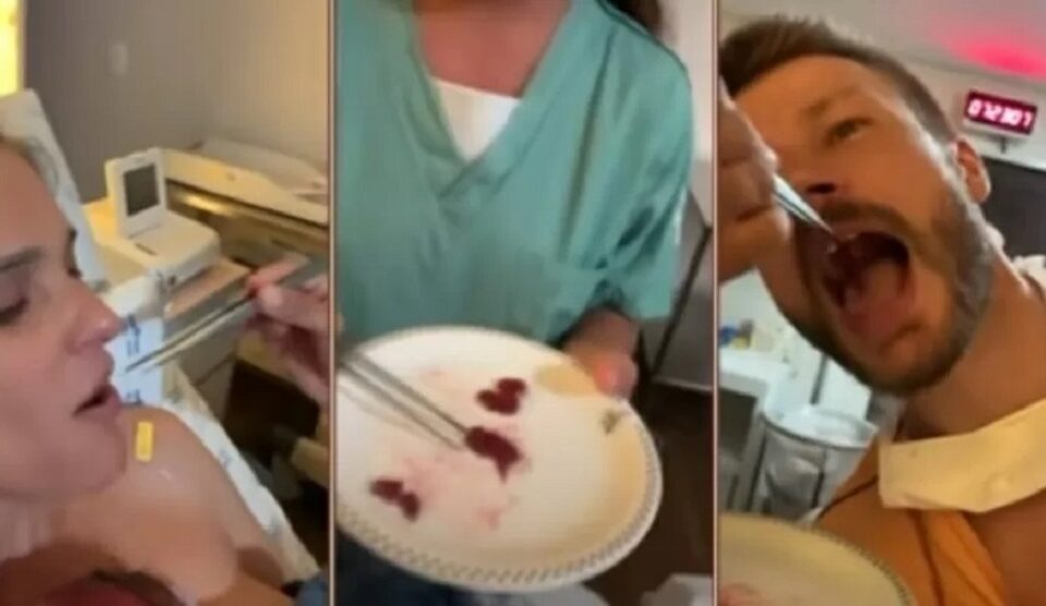 Fernanda Lima e Rodrigo Hilbert mostram vídeo em que comem placenta da filha