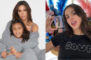 Kim Kardashian ouve Olivia Rodrigo cantora Filha desmente que Kim Kardashian ouve Olivia Rodrigo