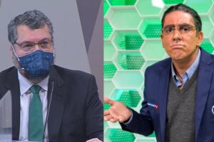 Marcelo Adnet imita Galvão e Casagrande durante depoimento de Araújo