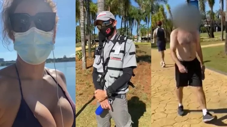 Mulher é repreendida por usar biquíni no DF enquanto homem passa sem camisa; vídeo
