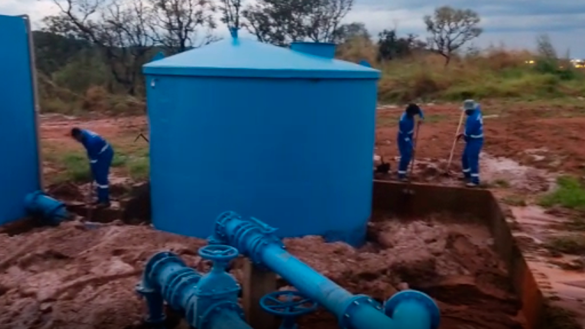Chuva forte e granizo danificam estação de tratamento de água, em Senador Canedo