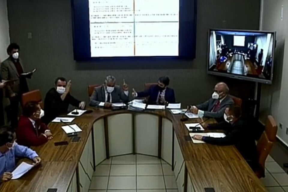 Sessão da CCJ na Câmara Municipal de Goiânia (Foto: Reprodução / Youtube)