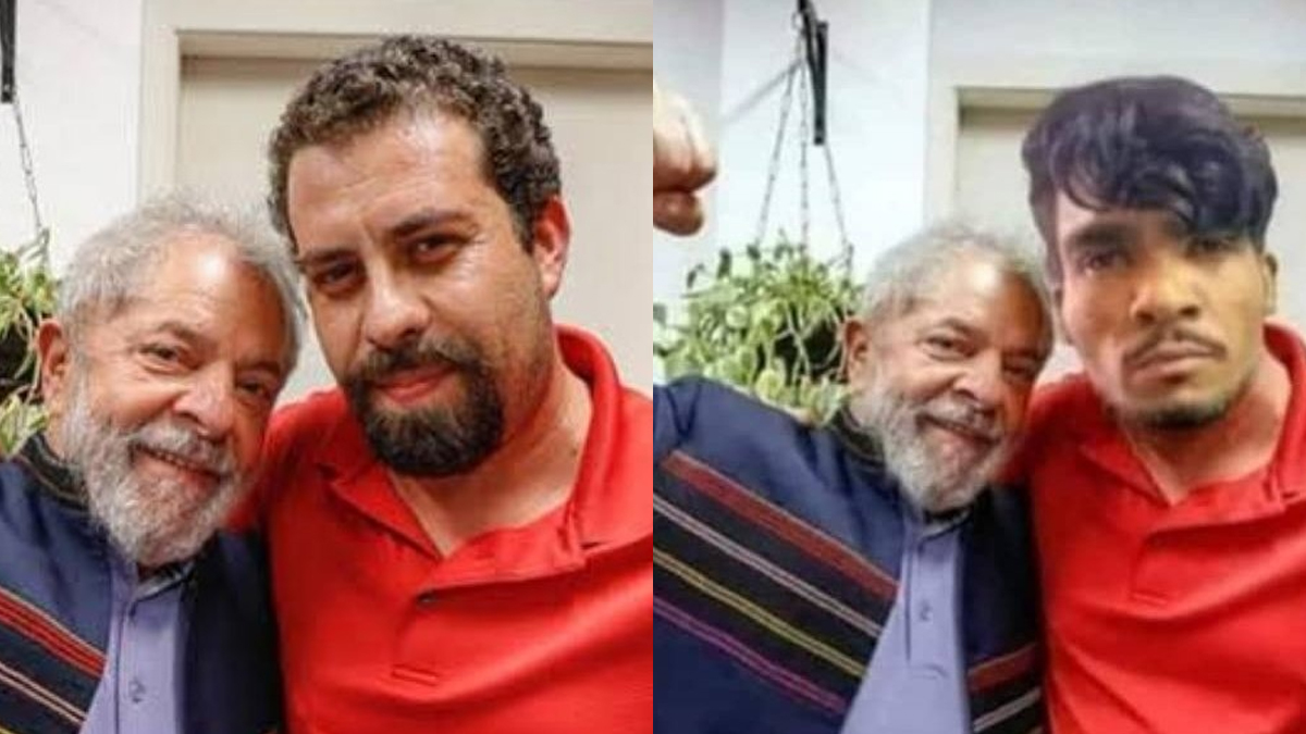 É falsa a imagem que mostra Lula ao lado de Lázaro
