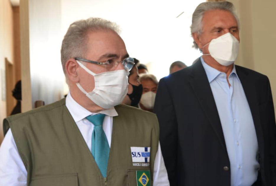 Governador Ronaldo Caiado e ministro Marcelo Queiroga (Foto: Jucimar de Sousa/Mais Goiás)