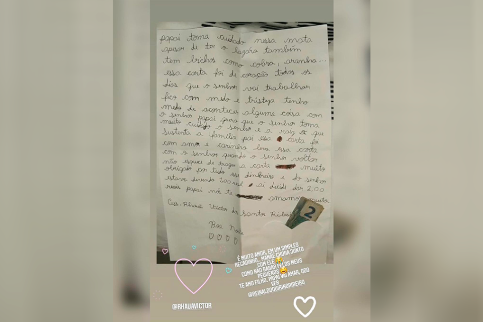 Caiado divulga carta de filho ao pai policial que atua na caçada à Lazaro Barbosa