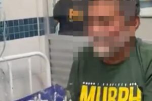 Paciente ganha festa, sopra vela sem respirador e divide bolo em hospital do RN (Foto: Reprodução/Twitter)Festa de aniversário com bolo e velas em ala covid é alvo de investigação no RN