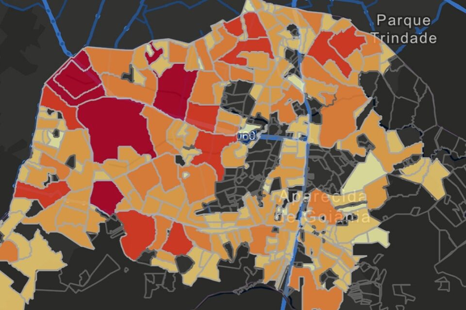Mapa de calor da pandemia em Aparecida