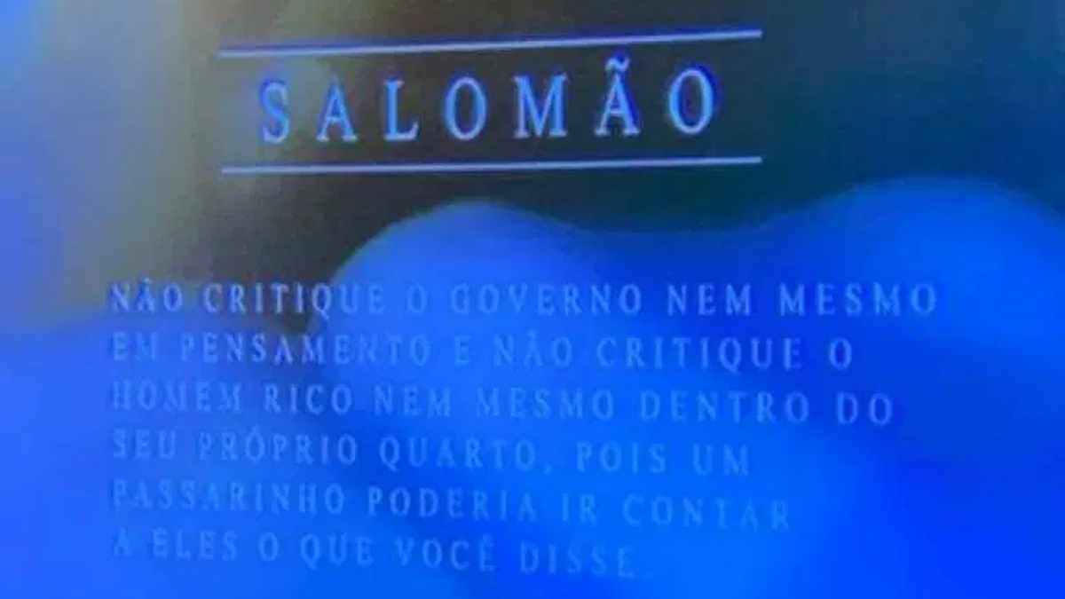 SBT divulga trecho da Bíblia que pede para não criticar governo