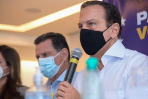 Governador de São Paulo, João Doria, ao lado de Marconi Perillo em Goiânia (Foto: Jucimar de Sousa/Mais Goiás)