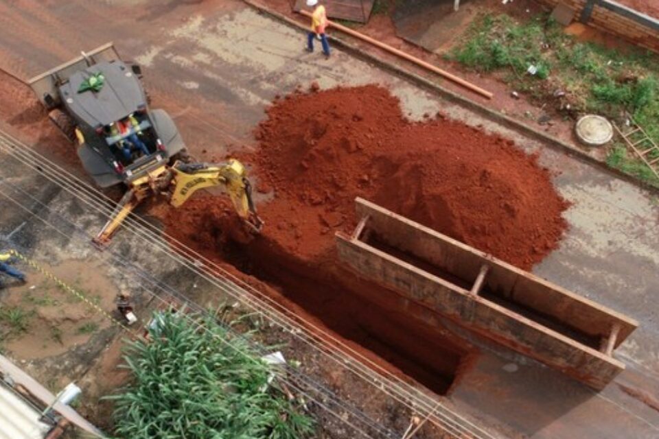 Obras em Aparecida (Foto: BRK Ambiental / Divulgação)