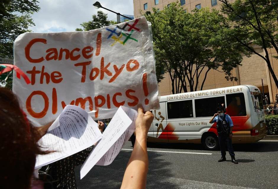 Manifestação cancelamento Jogos Olímpicos Tóquio