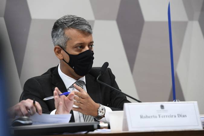 Roberto Dias em depoimento à CPI da Covid, no Senado (Foto: Agência Senado)