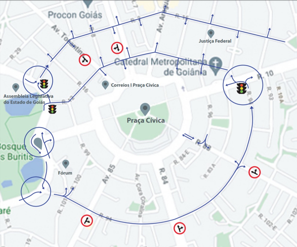 Centro de Goiânia sofre mudanças no trânsito; confira novas rotas