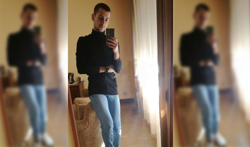Samuel Luiz Muñiz, auxiliar de enfermagem de 24 anos que nasceu no Brasil, foi espancado até a morte ao sair para fumar em frente a uma balada em La Coruña, no noroeste da Espanha — Foto: Montagem G1/Reprodução Facebook