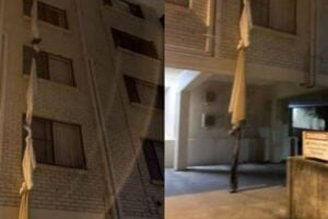 Homem constrói corda feita de lençóis para fugir da quarentena na Austrália