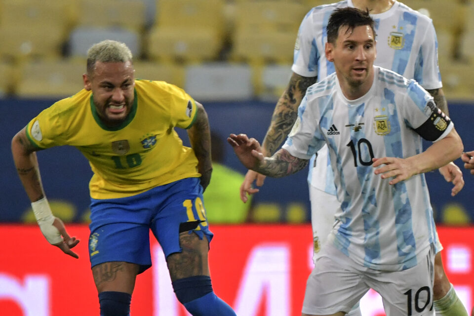 Messi e Neymar Argentina x Brasil