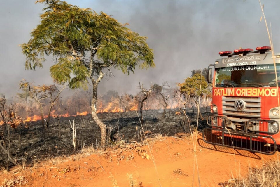 Tempo seco e ventania dificultam combate a incêndio no Parque Nacional das Emas