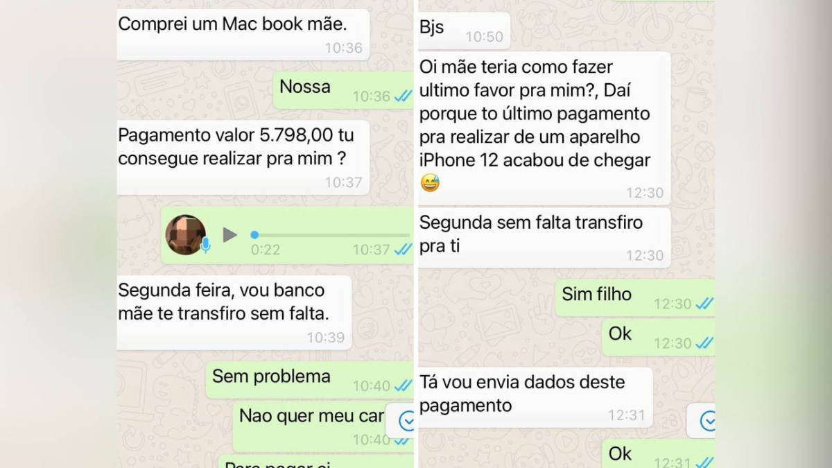 Conversas trocadas entre os criminosos e as vítimas de Porto Alegre. Grupo suspeito aplicar golpe de R$ 31 mil à vítimas do RS é preso em Goiânia e Aparecida