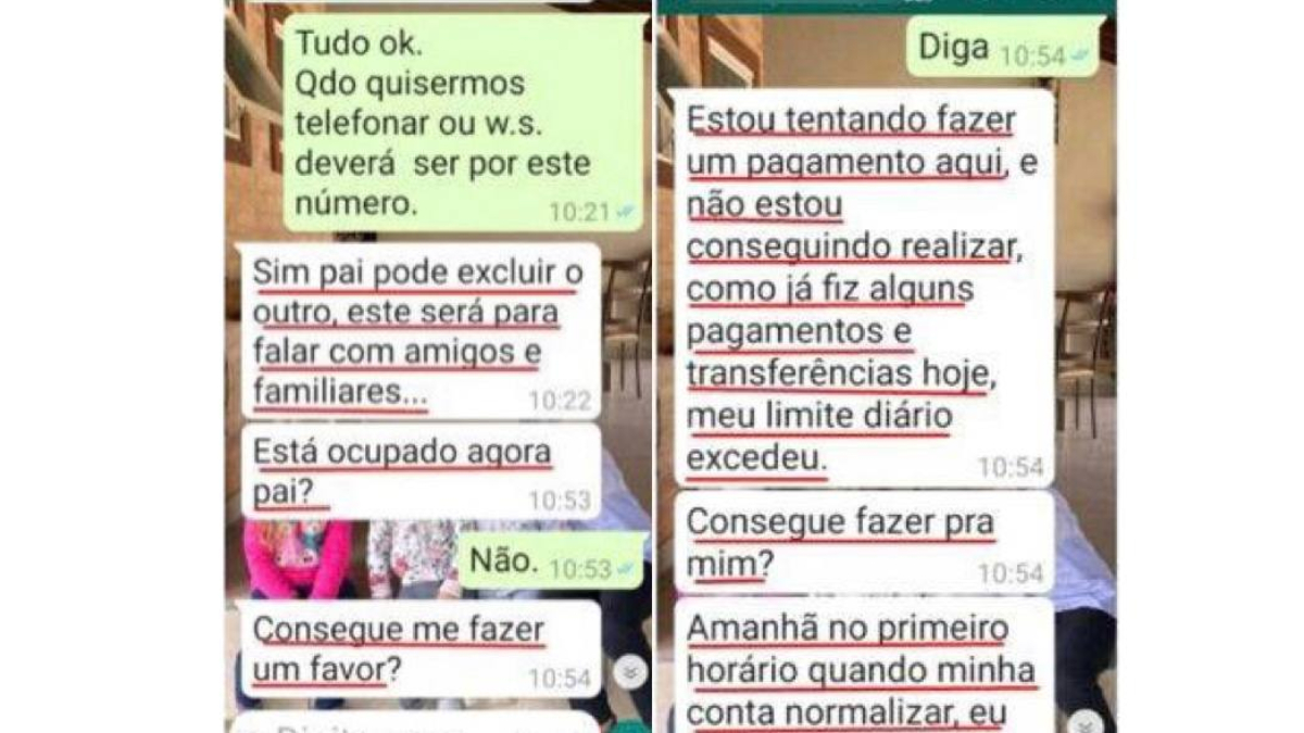 Troca de conversas entre suspeito e vítima. Foto ilutra: Goianiense é suspeito de aplicar golpe em idosa do MG e causar prejuízo de R$ 30 mil