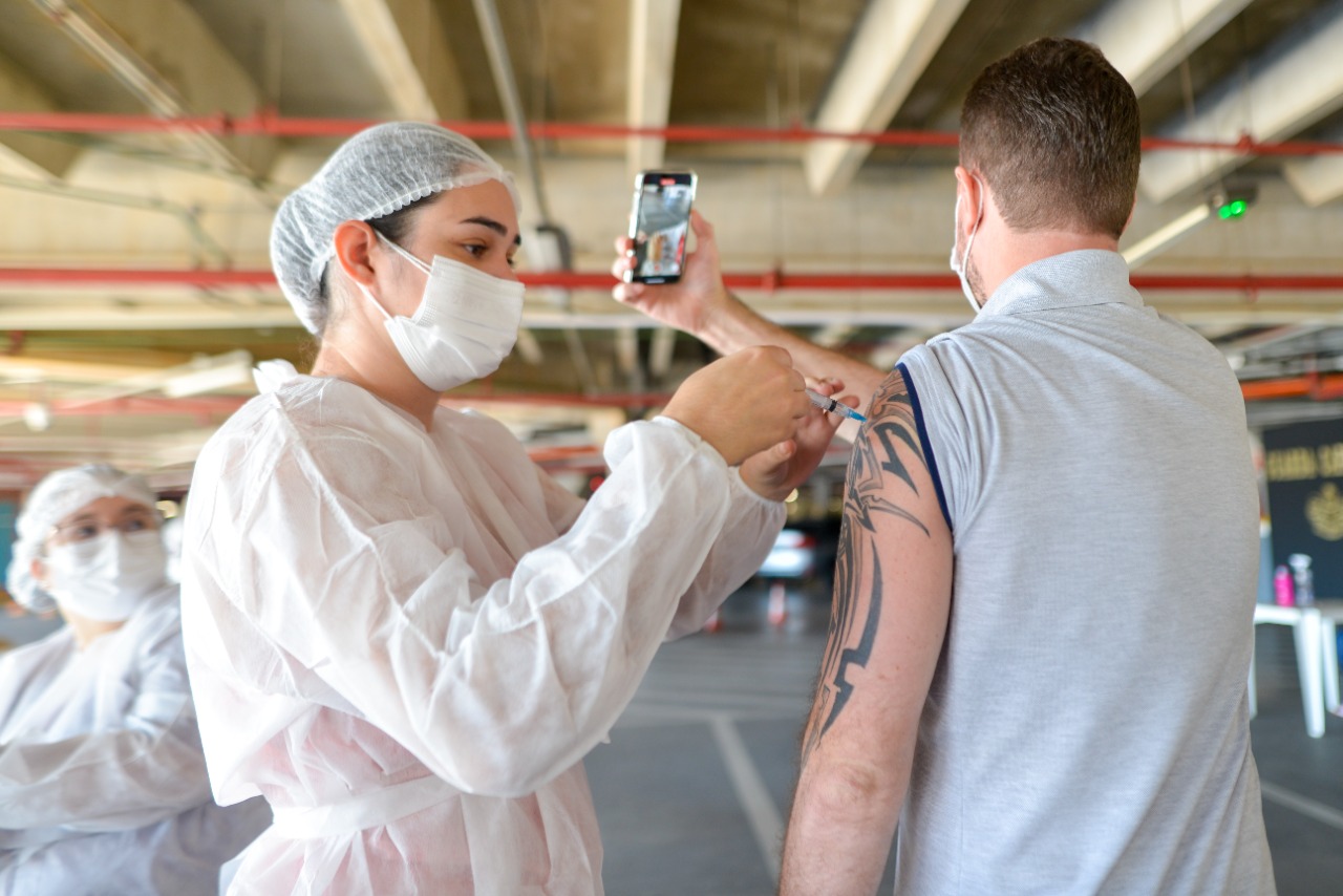 As vagas para vacinação contra Covid por agendamento estão esgotadas em Goiânia. Novas vagas serão abertas com a chegada de novas doses. (Foto: Jucimar de Sousa/Mais Goiás)