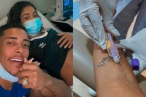 Grávida, namorada de MC Poze é hospitalizada e afirma se sentir fraca