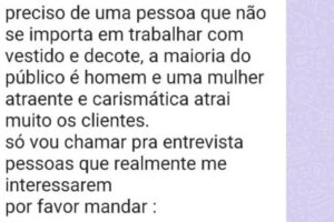 Loja do DF pede que mulheres façam entrevista de emprego com vestido e decote