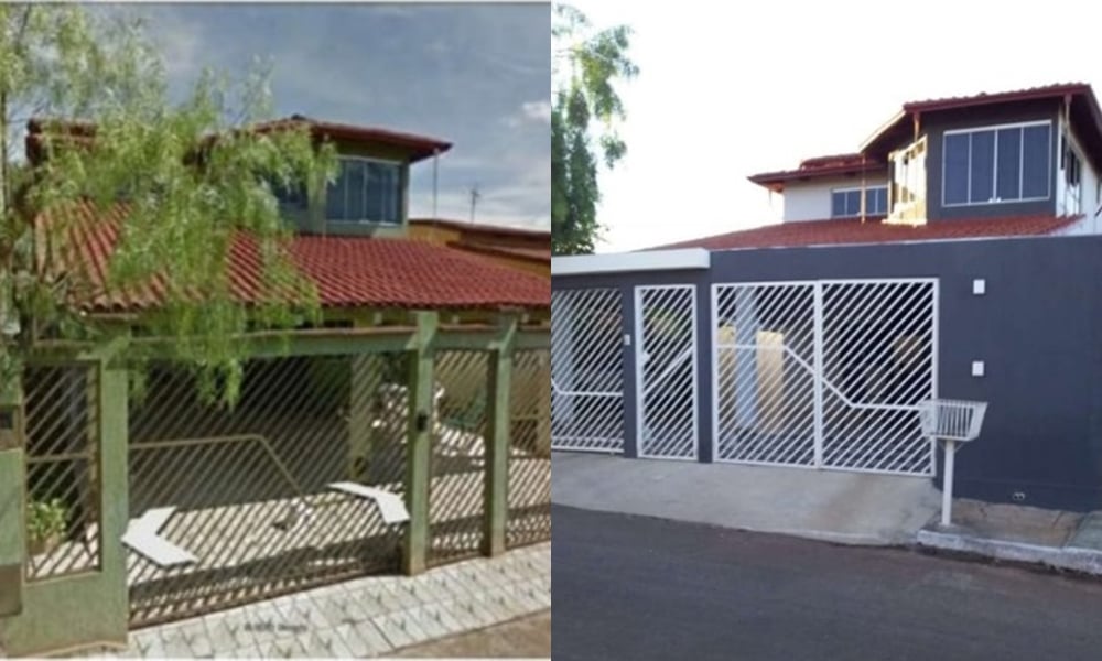 Venda de madeira doada pelo Ibama teria bancado reforma de casa e de caminhão. Foto exibe antes e depois do imóvel (Foto: divulgação/PC)