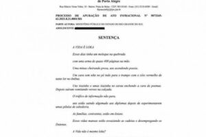 Juíza usa poema para analisar caso de tráfico de drogas, em Porto Alegre