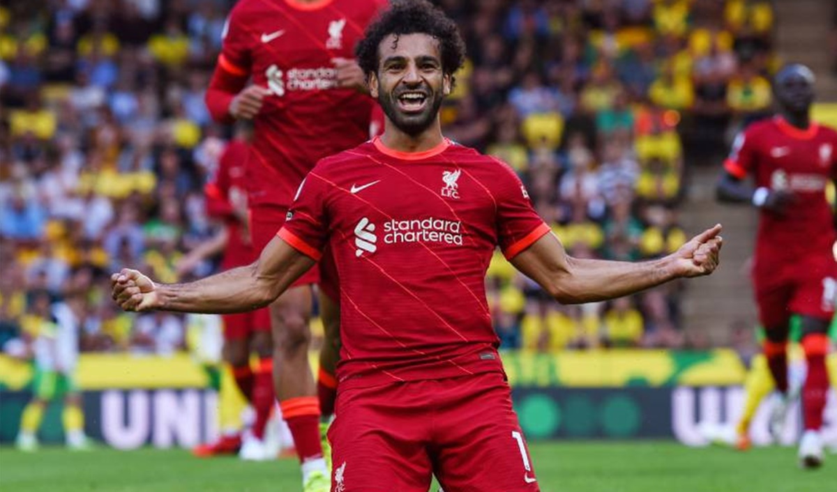 Salah comemora gol pelo Liverpool. Foto: Divulgação - Liverpool