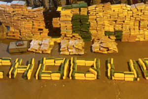 Foto de apreensão de drogas -tonelada de maconha em Bom Jesus de Goiás