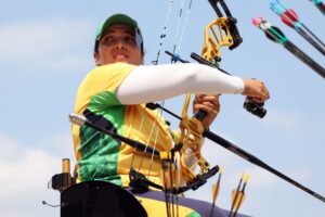 Jane Karla durante prova nas Paralimpíadas