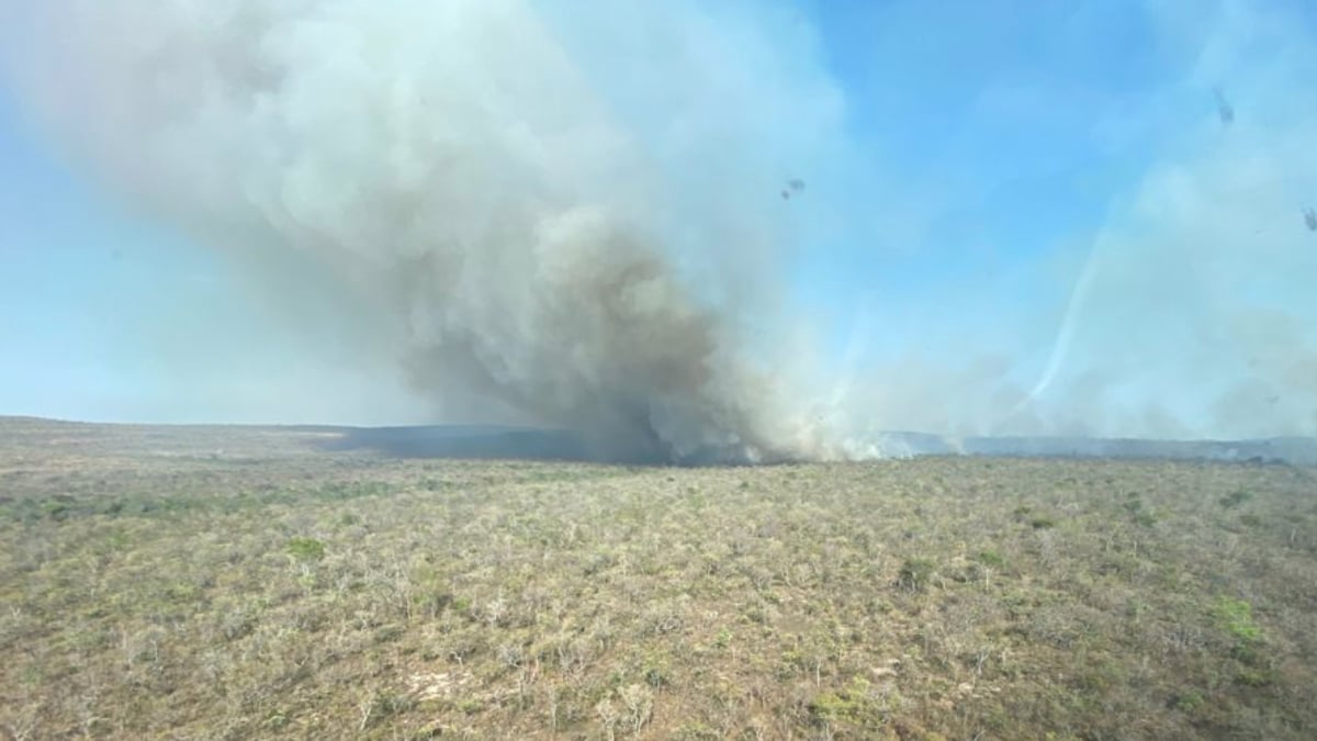 Parque Águas do Paraíso está fechado devido incêndio na região da Chapada dos Veadeiros