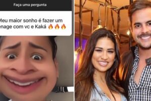 Cantora usou do bom humor para responder internautas. Simone rebate fã que sonha em fazer sexo a três com ela e o marido Kaká Diniz Simaria