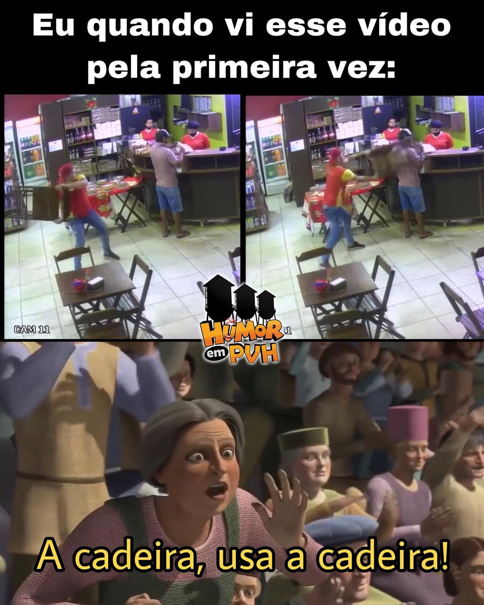 Empregado que deu cadeirada em assaltante é eleito 'funcionário do mês', em Porto Velho
