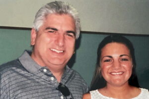 A escritora Kimberly Rex com seu pai, Vicent Litto, morto nos atentados de 11 de Setembro - Arquivo pessoal