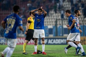 Jogadores do Cruzeiro durante jogo contra o Operário