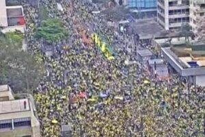 PM estima 125 mil pessoas na Paulista e 15 mil no Anhangabaú (Foto: Reprodução - Globonews)