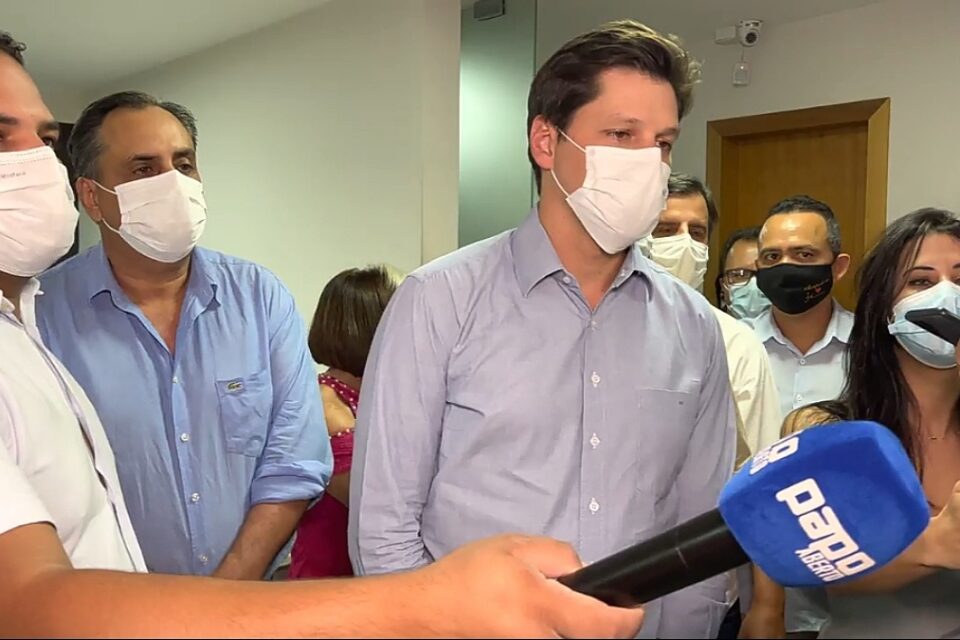 Daniel Vilela em entrevista coletiva - MDB anunciou aliança com Caiado e Daniel Vilela diz que o partido busca duas vagas na majoritária, embora reconheça que seja difícil